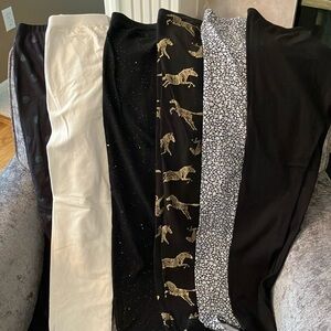 XL legging LOT—mix of brands. Girls 14-16, black and ivory patterned